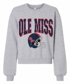 Cropped Sweatshirt – Ole Miss Football Helmet Sweater Adult Sizes Spiritwear Sweatshirt