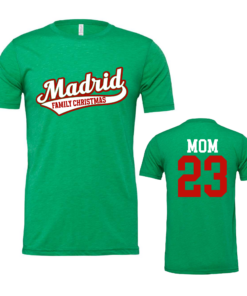 Custom Baseball Family Christmas Tees Front Back Printing