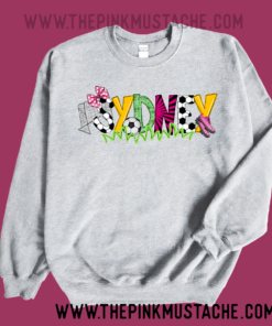 Custom Personalized Soccer Sweatshirt Girls Style  Soccer Shirts  Toddler, Youth, and Adult Size