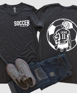 Custom Soccer Player and Number Shirt – Soccer Mom Shirt with Number Short Sleeve