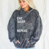 Eat. Sleep. Take Kids To Sport. Repeat. Acid Washed Hoodie Funny Mom Life Sweashirt Gifts for Her