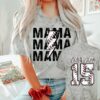 FrontBack Comfort Colors Color Blast Baseball Mama Lightning Bolt With Name Tee Baseball Mom Shirt