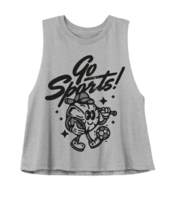 Funny Go Sports Crop Tank Top – Baseball Soccer Football