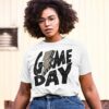 Game Day Lightning Bolt Print Tee -Unisex Adult Sized Sports Shirt Baseball Mom Tee