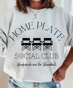 Home Plate Social Club Sweatshirt Gildan or Bella Canvas Baseball Mom Sweater Home Plate Social Club