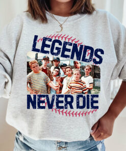Legends Never Die – Ash Sweatshirt Baseball Sandlot Inspired  Bella or Gildan
