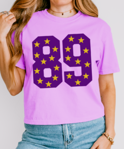 MULTIPLE COLORS CROPPED Custom Comfort Colors Number School Colors Football Shirt – Football Mom Shirt with Number