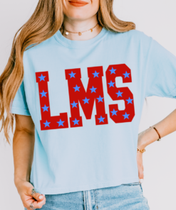 MULTIPLE COLORS CROPPED Custom Comfort Colors School Letters Spirit Shirt