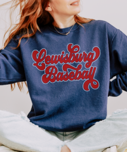 Navy Bella, Comfort Colors, or Gildan Lewisburg Baseball Sweatshirt