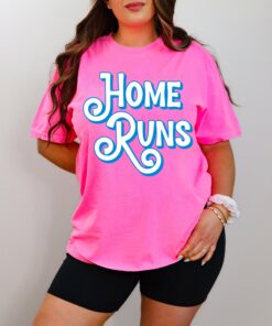 Neon Comfort Colors Home Runs Baseball Shirt Baseball or Softball Mom Shirt