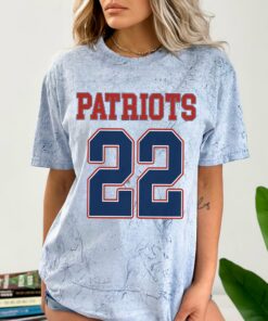 Patriots Football With Number Comfort Colors Color Blast Distressed Tee