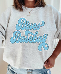 Script Blues Baseball Sweatshirt  Bella or Gildan Options