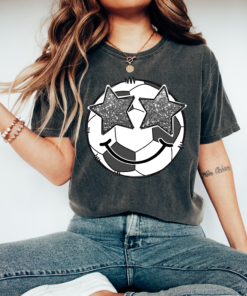 Soccer Smiley Stars T-Shirt  Soccer Shirt  Bella Canvas or Comfort ColorsTee