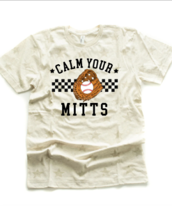 Star Printed Tee- Calm Your Mitts Baseball Shirt – Toddler, Youth, Adult Sized Tees