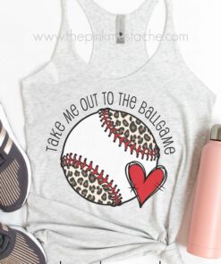Take Me Out To The Ballgame Racerback Tank Top  Baseball Shirts Baseball Mom Shirt