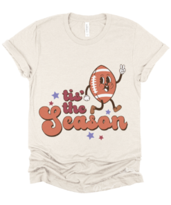 Tis The Season Football Soft Style Tee -Unisex Toddler, Youth, and Adult Sized Sports Shirt Football Mom Tee