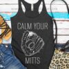 Triblend Racerback Baseball Calm Your Mitts Tank  Baseball Tank Top