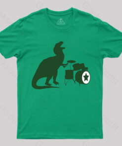 A Tyrannosaurus Rex Playing Drums T-shirt