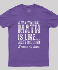 A day without math is like just kidding I have no idea Geek T-Shirt