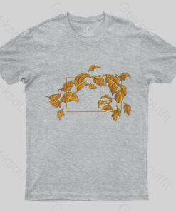 Autumn Wind Blowing Leaves in Fibonacci T-Shirt