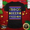 Awesome BBQ Beer Freedom Ugly Christmas Sweat Shirt