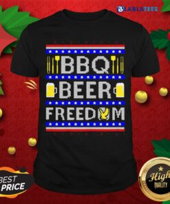 Awesome BBQ Beer Freedom Ugly Christmas Sweat Shirt