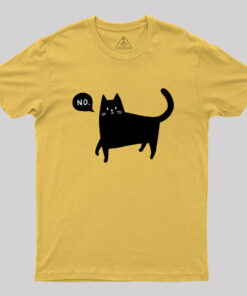 Black Cat Says No Geek T-Shirt