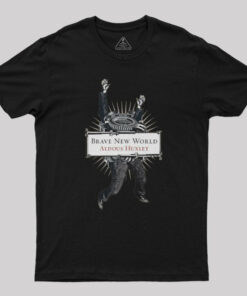 Brave New World Aldous Huxley Book Cover Geek T-Shirt