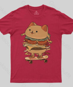 Burger Cat Skater T-Shirt
