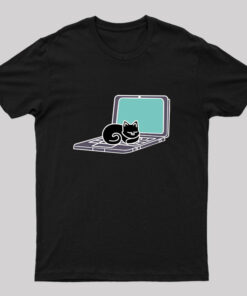 Cat Sleeping on Laptop T-Shirt
