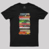 Classic Banned Books Stack Geek T-Shirt