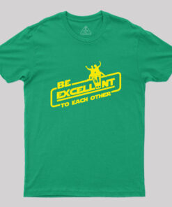 Cool 80’s Retro Sci-fi Movie Quote Excellent Typography Slogan Geek T-Shirt