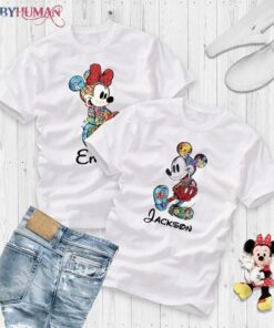 Cute Mickey and Minnie Mouse Disney Couple Personalized Name Disney Family Classic T-shirt, Best Gifts for Disney Lovers