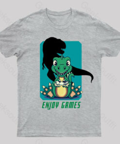 Dinosaur Enjoy Games Nerd T-Shirt