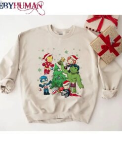Disneyland Christmas Sweatshirt Avengers Christmaschibi Avengers Unisex Classic Hoodie Sweatshirt