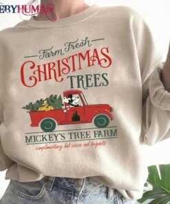 Farm Fresh Mickey On Truck Christmas Tree Sweatshirt Disney Christmas Sweatshirt Mickey Christmas Sweatshirt Christmas Sweatshirt