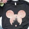 Glitter Mickey Castle cute Minnie Ear Disney family Unisex T-shirt, Hoodie Shirt, Best Gifts for Disney Lovers