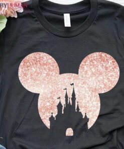 Glitter Mickey Castle cute Minnie Ear Disney family Unisex T-shirt, Hoodie Shirt, Best Gifts for Disney Lovers
