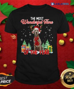 Great Weimaraner The Most Wonderful Time Of The Year Ugly Christmas Shirt