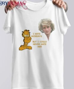 I Hate Mondays But I Could Never Hate Her Shirt Diana And Garfield I Hate Mondays Shirt Trending Shirt Unisex Classic Hoodie Sweatshirt