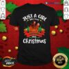Nice Just A Girl Who Loves Chickens And Christmas Tree Xmas Shirt