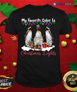 Nice My Favorite Color Is Penguin Christmas Lights Shirt