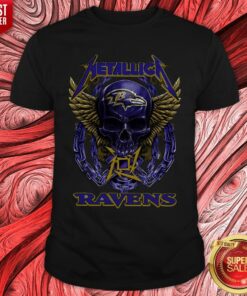Nice Skull Metallic Ravens Shirt