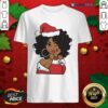 Offical Black Girl Hat Santa Merry Christmas Shirt