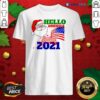 Premium Hello America 2021 Santa Claus Merry Christmas Usa Flag Shirt