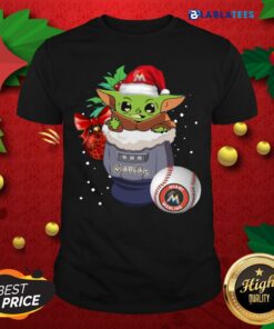 Top Miami Marlins Christmas Baby Yoda Star Wars Funny Happy MLB Shirt