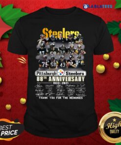 Top Pittsburgh Steelers 88th Anniversary 1923-2021 Thank You For The Memories Shirt