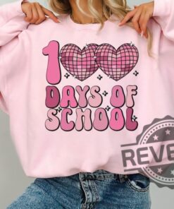 100 Days Of School Tshirt Hoodie Sweatshirt Tee Gift For Fan Men Womens Heart Disco Ball School Crewneck Pullover Unique