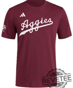 Adidas Texas Am Aggies Maroon Baseball Wordmark Short Sleeve T Shirt Hoodie Sweatshirt Shirts Near Me Unique