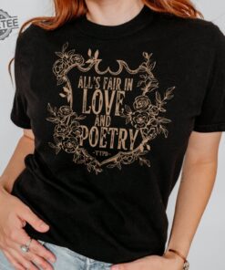 Alls Fair In Love And Poetry Floral Crest Tshirt Graphic Tee The Tortured Poets Department New Album Ttpd Shirt Unique